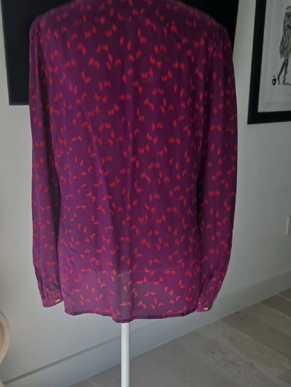 Tory Burch Purple Long-Sleeve Button Front Blouse